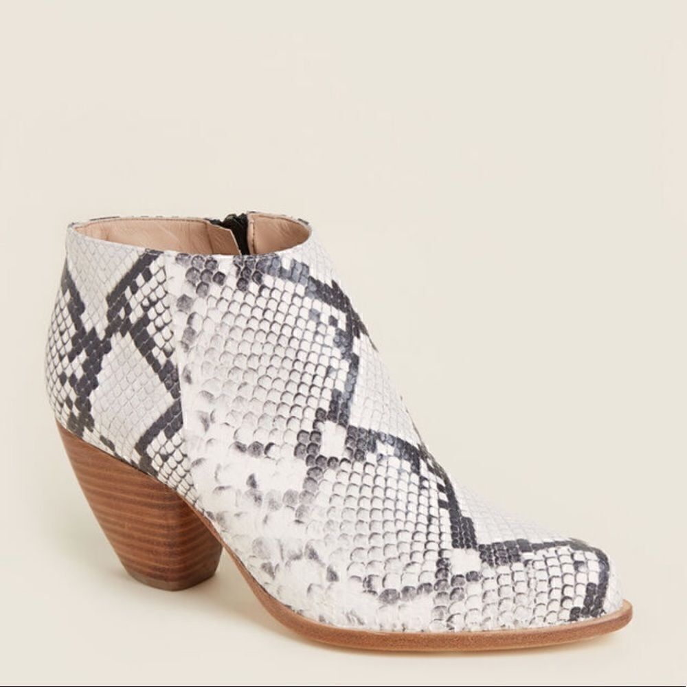 Alberto Zago Italian Leather Snake Effect Booties